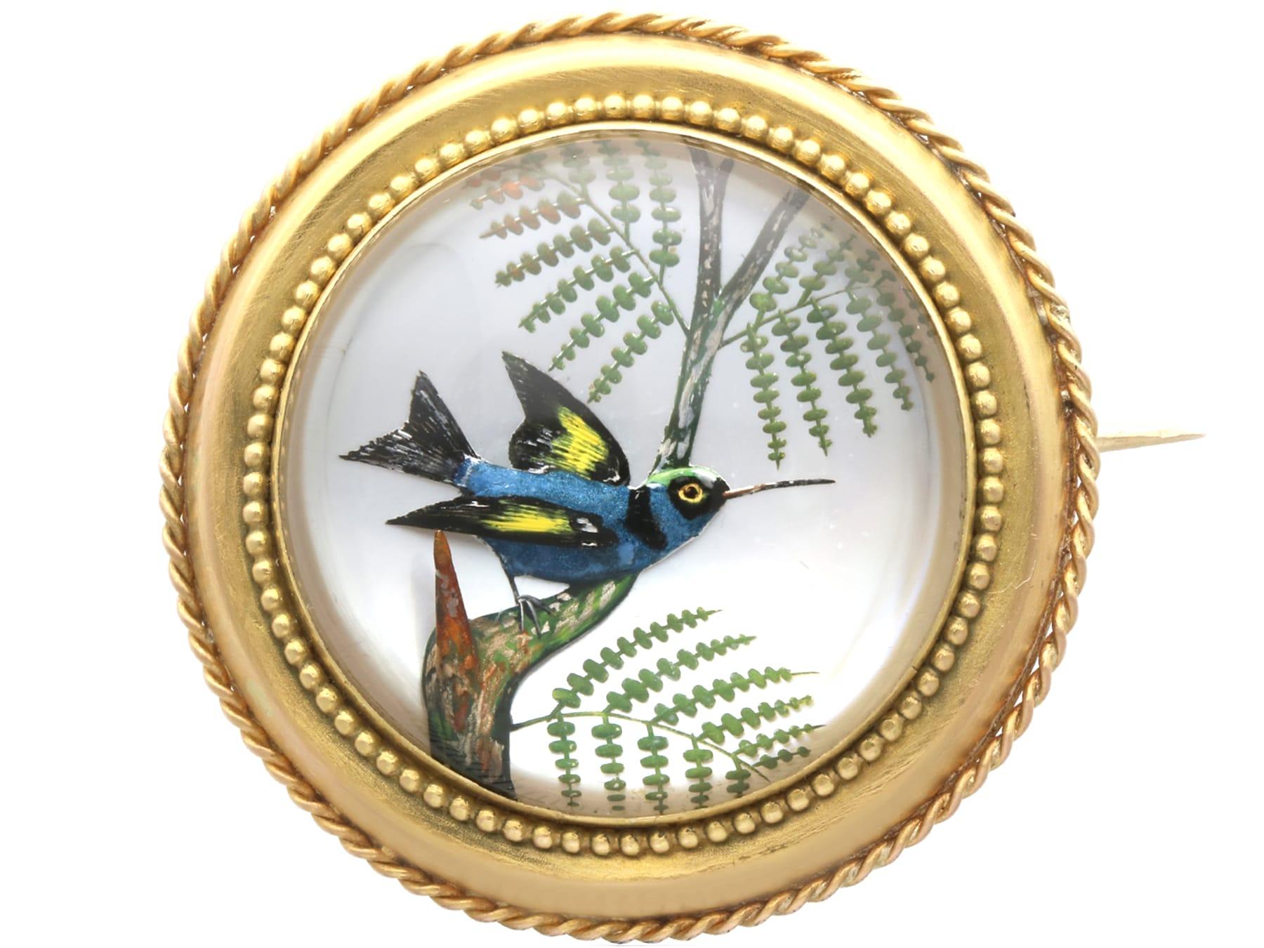 Broche ancienne en cristal d
Essex et or jaune 18k Circa 1880