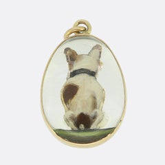 Antique Essex Crystal Dog Pendant