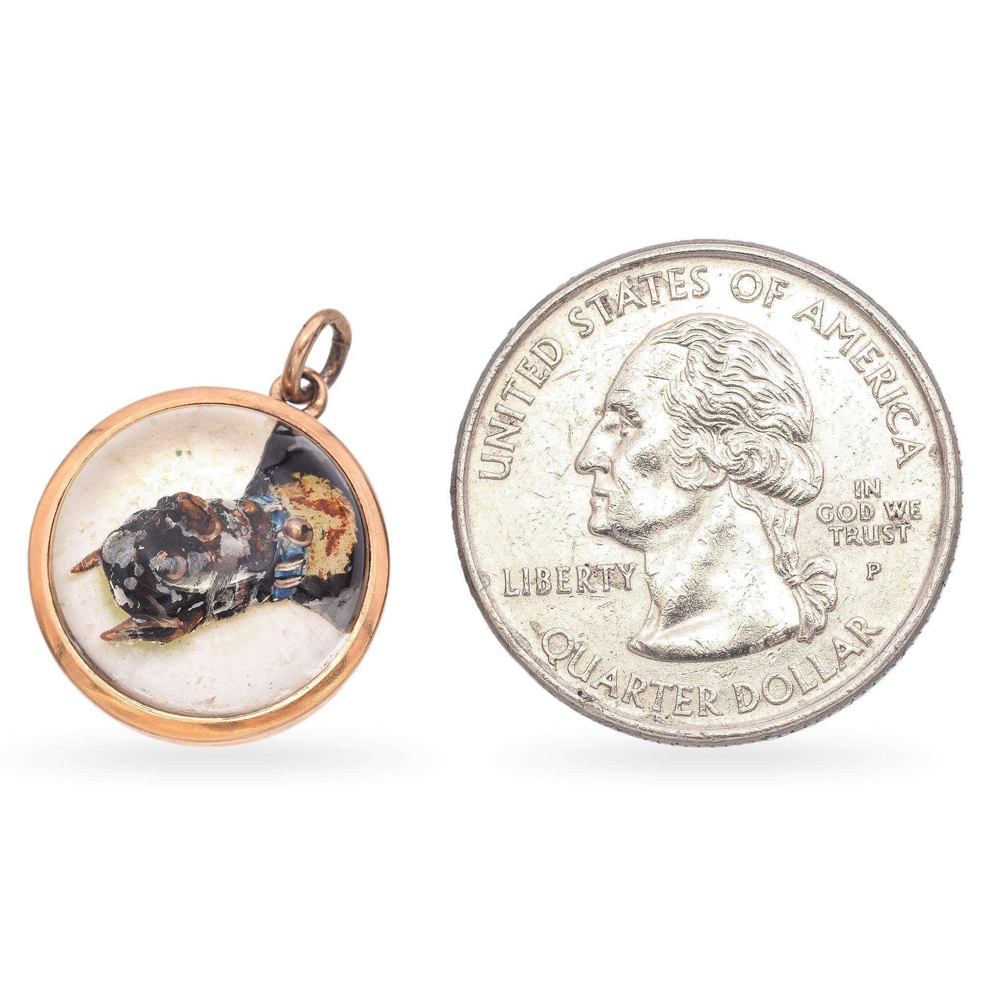 Antiker Essex-Hundeanhänger aus Gelbgold und Kristall in Gelbgold im Angebot 2
