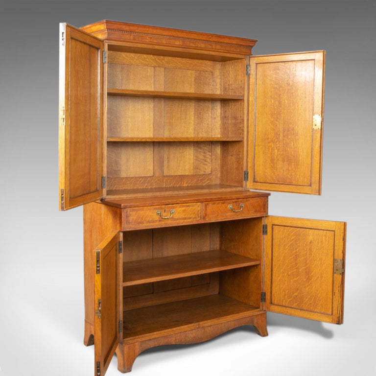 Antique Estate English, Victorian, Oak, Press Cupboard, circa