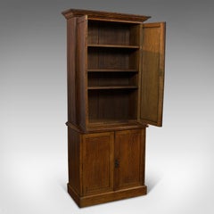 Antique Estate Cupboard, English, Oak, Cabinet, Bookcase, Victorian, circa 1890
