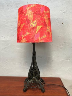 Antique Estate Made Wrought Iron Table Lamp