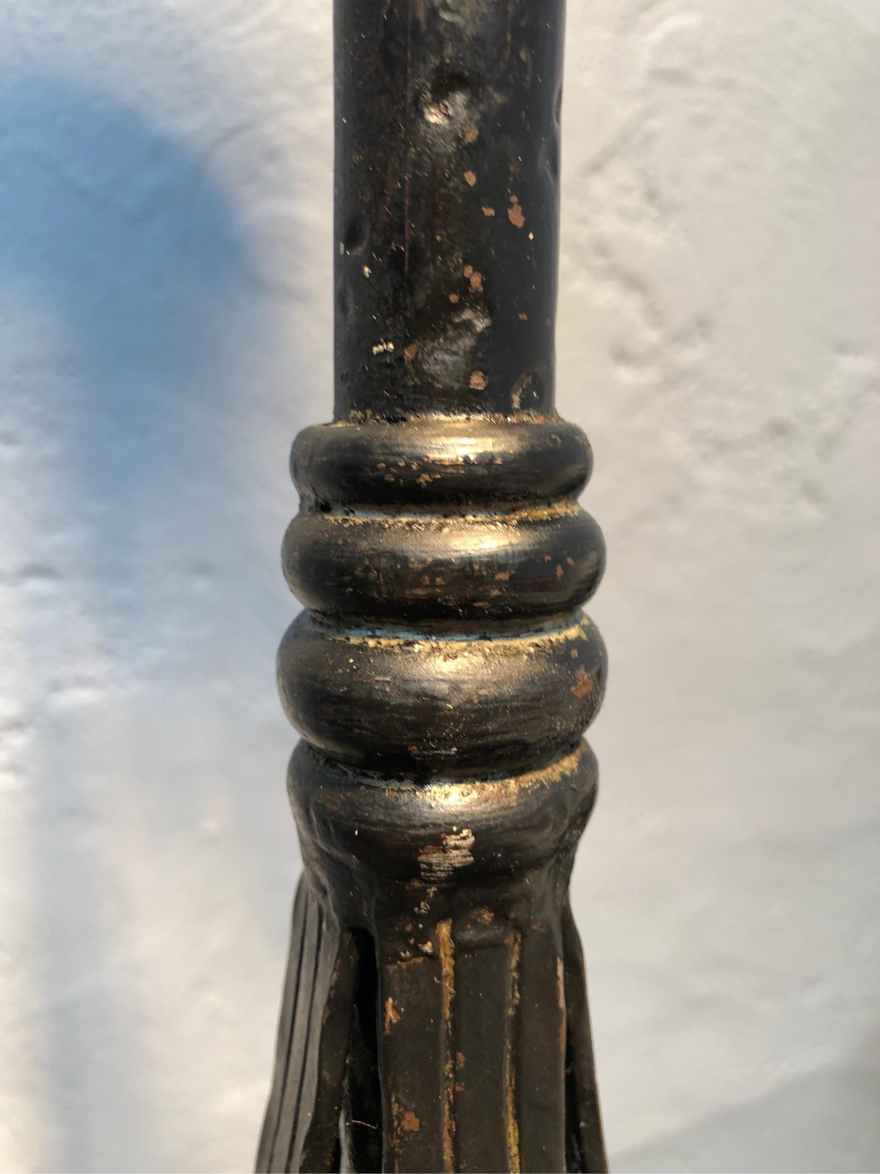 Danish Antique Estate Made Wrought Iron Table Lamp For Sale