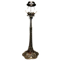 Antique lampe de table en fer forgé de fabrication artisanale