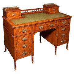 Antique Estate Manager
s Kneehole Desk, Scottish, Oak, Country House, Victorian