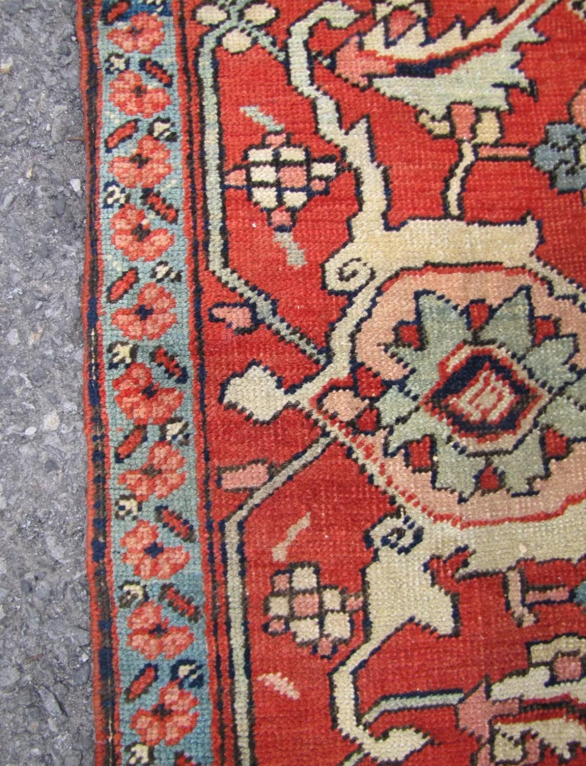 Wool Antique Estate Persian Serapi Rug, c 1890 - RR6299   A  SALE For Sale