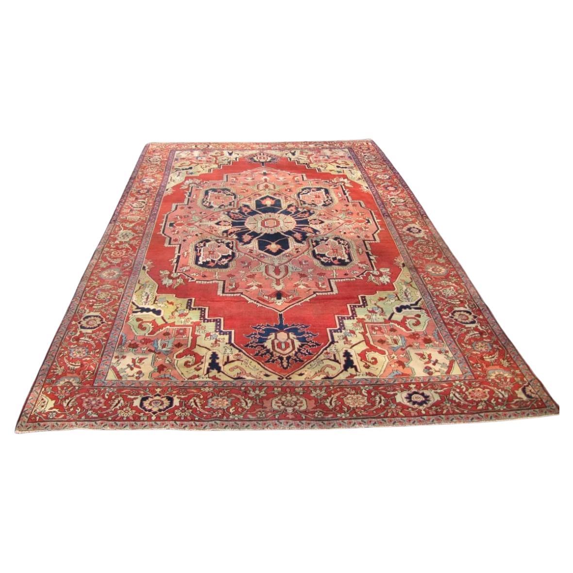 Antique Estate Persian Serapi Rug, c 1890 - RR6299   A  SALE For Sale