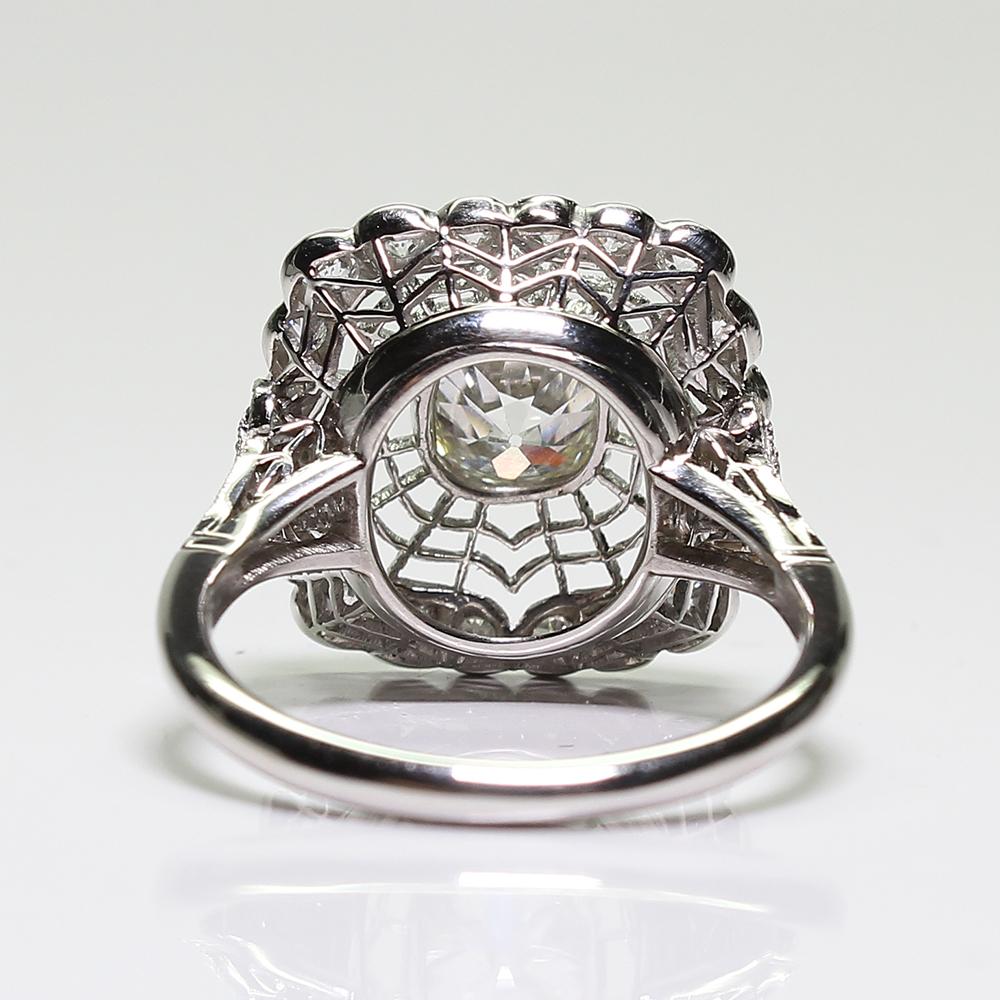 Antique Estate Platinum Diamond Edwardian Style Engagement Ring 1