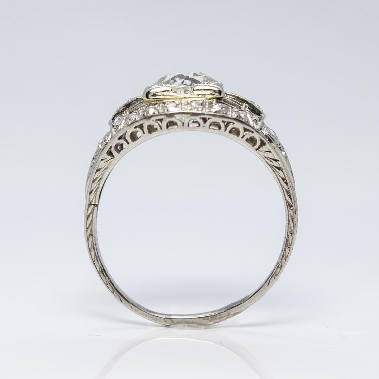 Antique Estate Vintage Edwardian Diamond Platinum Engagement Ring For Sale at 1stDibs estate