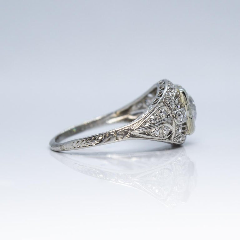 Antique Estate Vintage Edwardian Diamond Platinum Engagement Ring