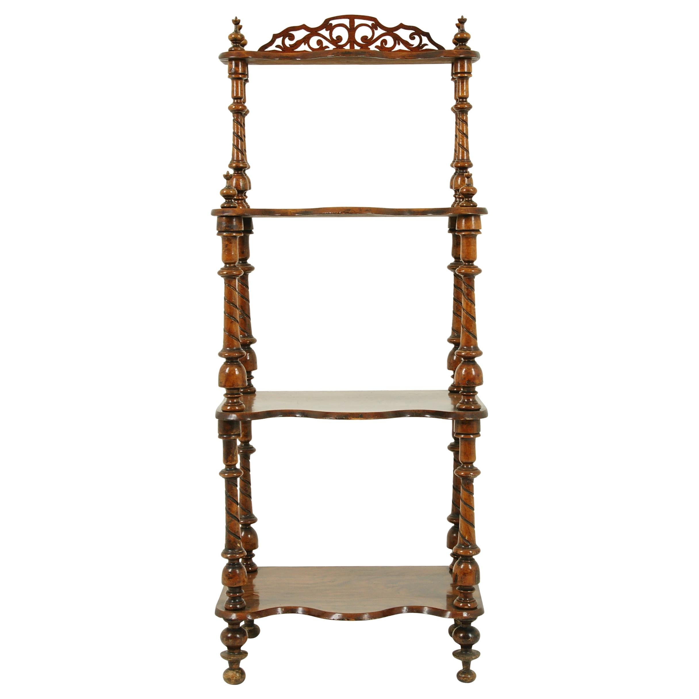Antique Étagère, Burr Walnut Étagère, What Not, Scotland, 1860 at 1stDibs