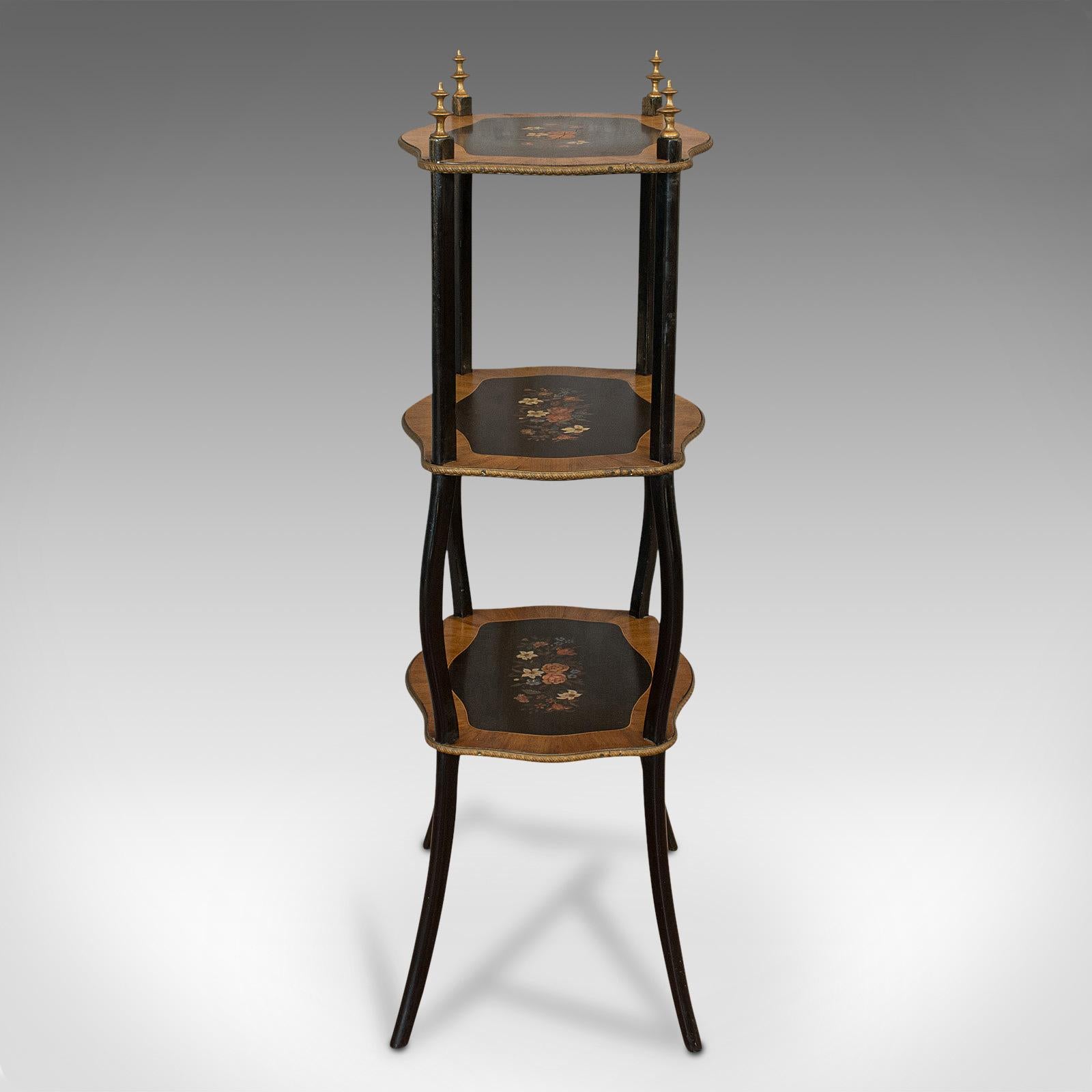 Antique Étagère, French, Mahogany, 3-Tier, Plant, Stand, Whatnot, Victorian In Good Condition In Hele, Devon, GB