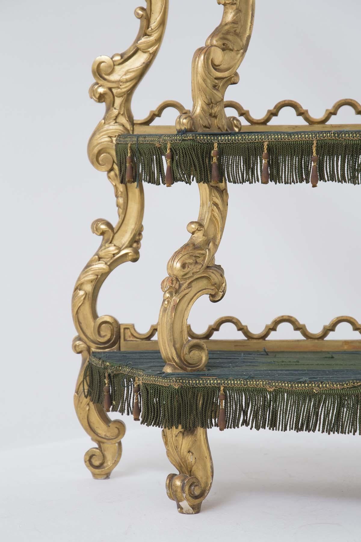 Antique Etagere in Painted Wood, Venetian Baroque, Italy, 19th Century 1
