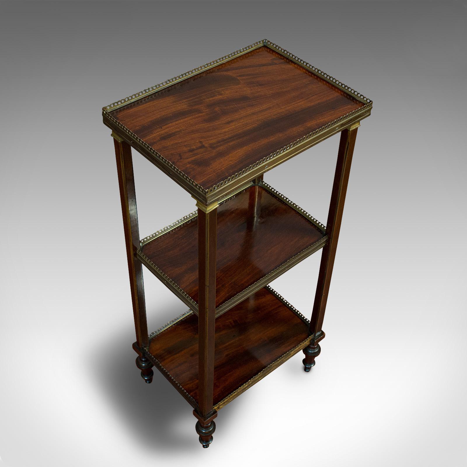 Antique Étagère, Italian, Mahogany, Brass, 3 Tier, Whatnot, Victorian circa 1870 2