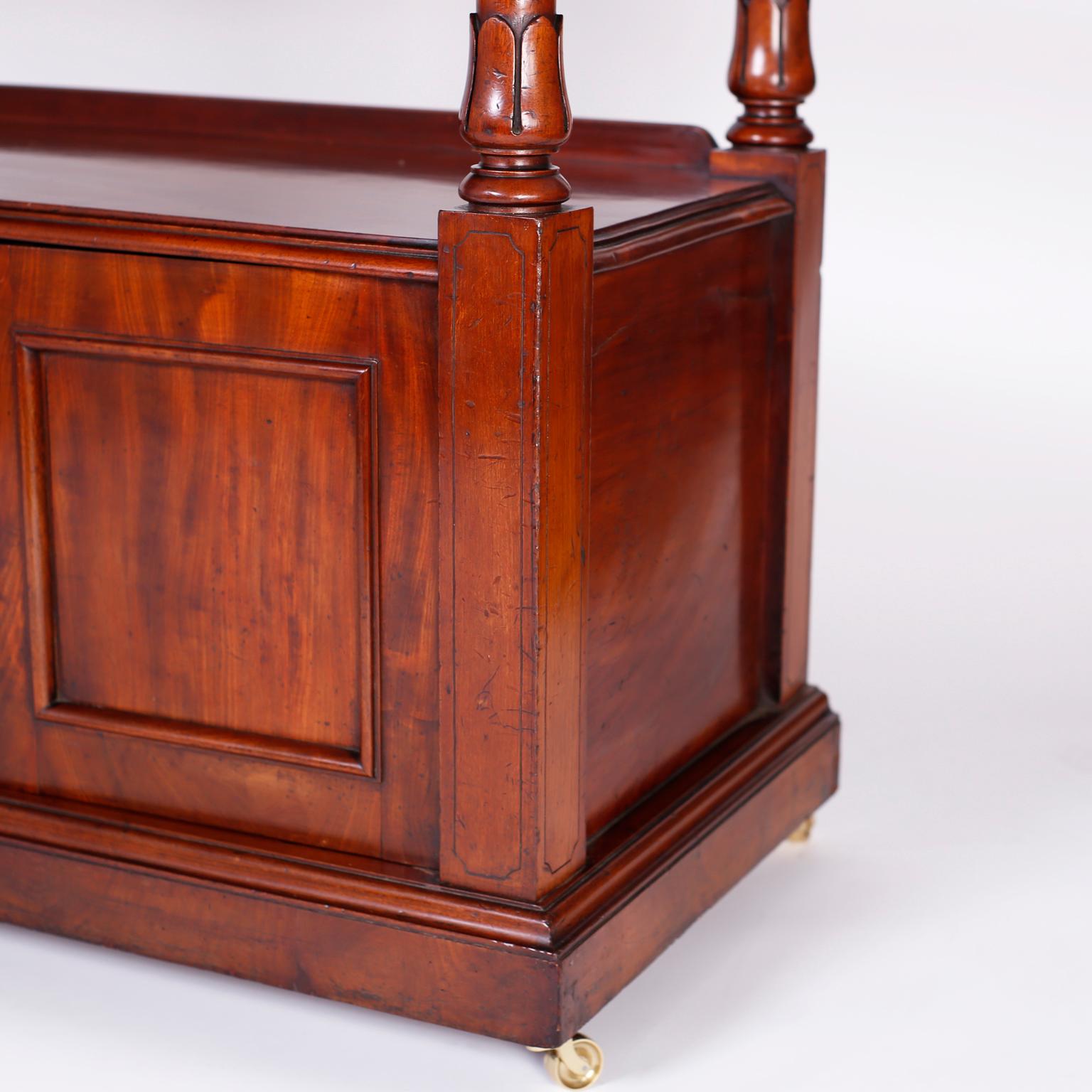 Mahogany Antique Étagère or Server with Cabinet For Sale