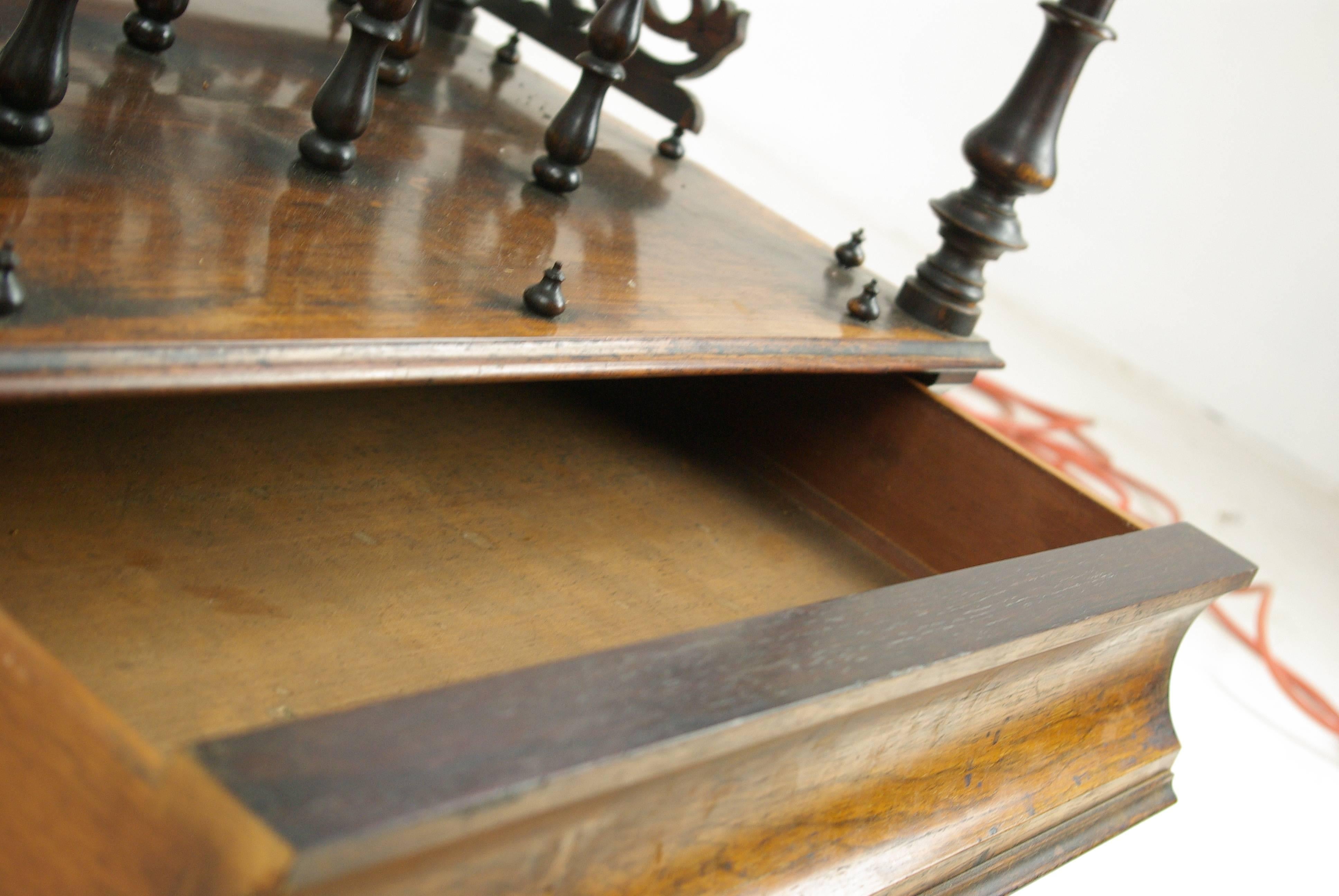Antike Etagere:: Nussbaum Canterbury:: Schottland 1870:: Antike Möbel:: B1128 (Spätes 19. Jahrhundert)