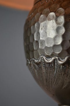 Antique Etain Lamp, Vintage Metal Table Light, Decorative Home Accent