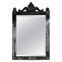 Antique Etched And Beveled Venetian Mirror