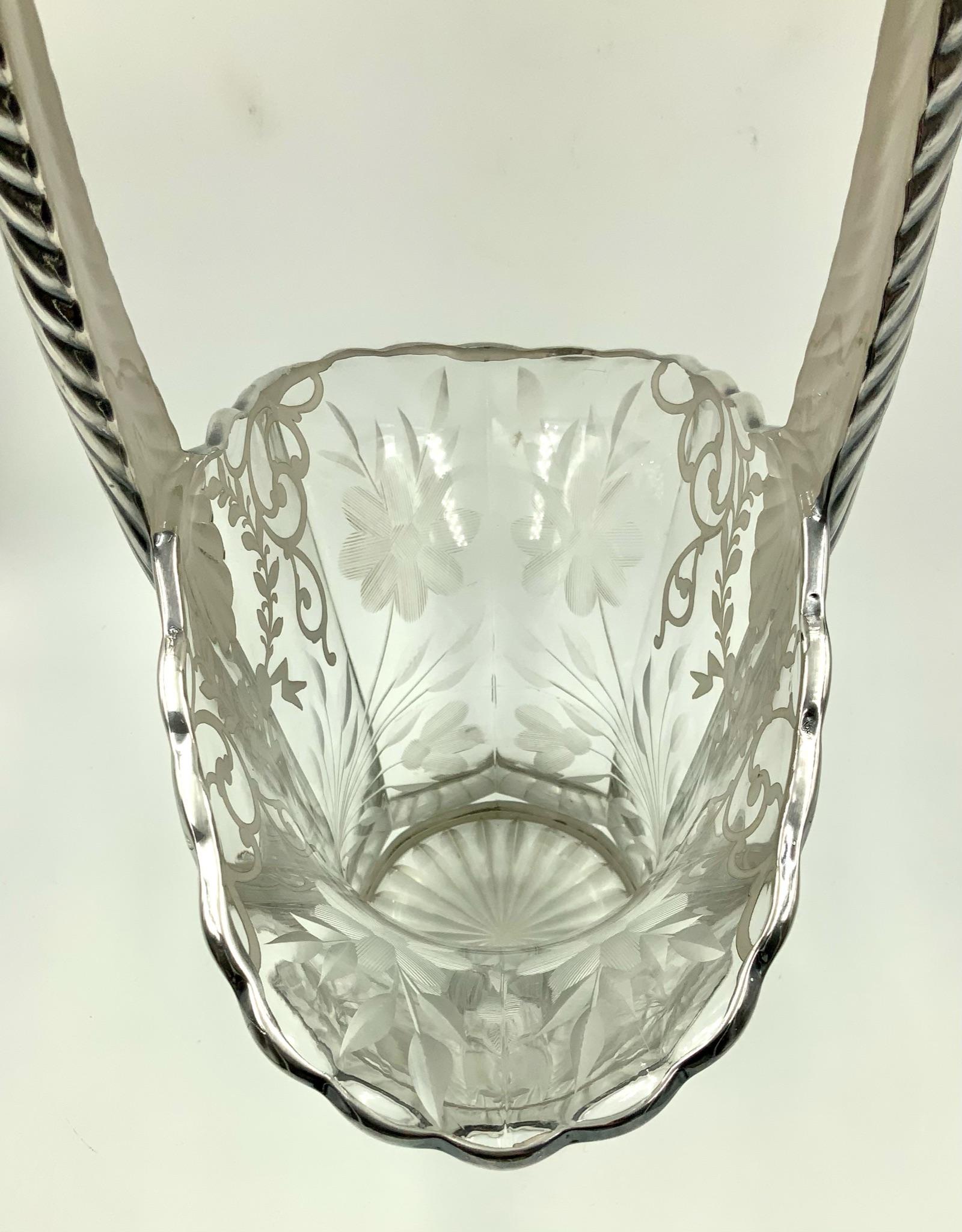 glass basket vase