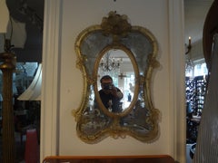 Antique Etched Venetian Mirror
