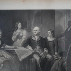 Antique Etching Proof, “Washington And His Family” 19thC