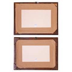 Antique Pair Etchings of Horses