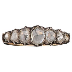 Antique Seven Rose Diamond Half Hoop Ring