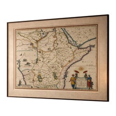 Antique Ethiopia Abyssinia Map Blaeu c.1642 – Nile, Figures, Cartouche