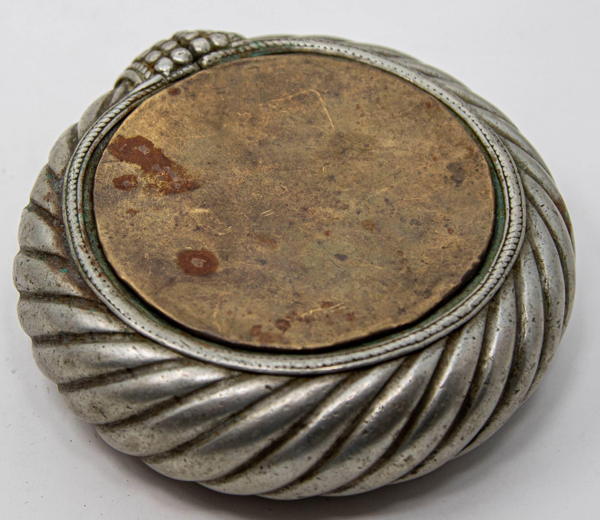 Antique Ethnic North African Moroccan Silver Anklet Ashtray Catchall Dish For Sale 3