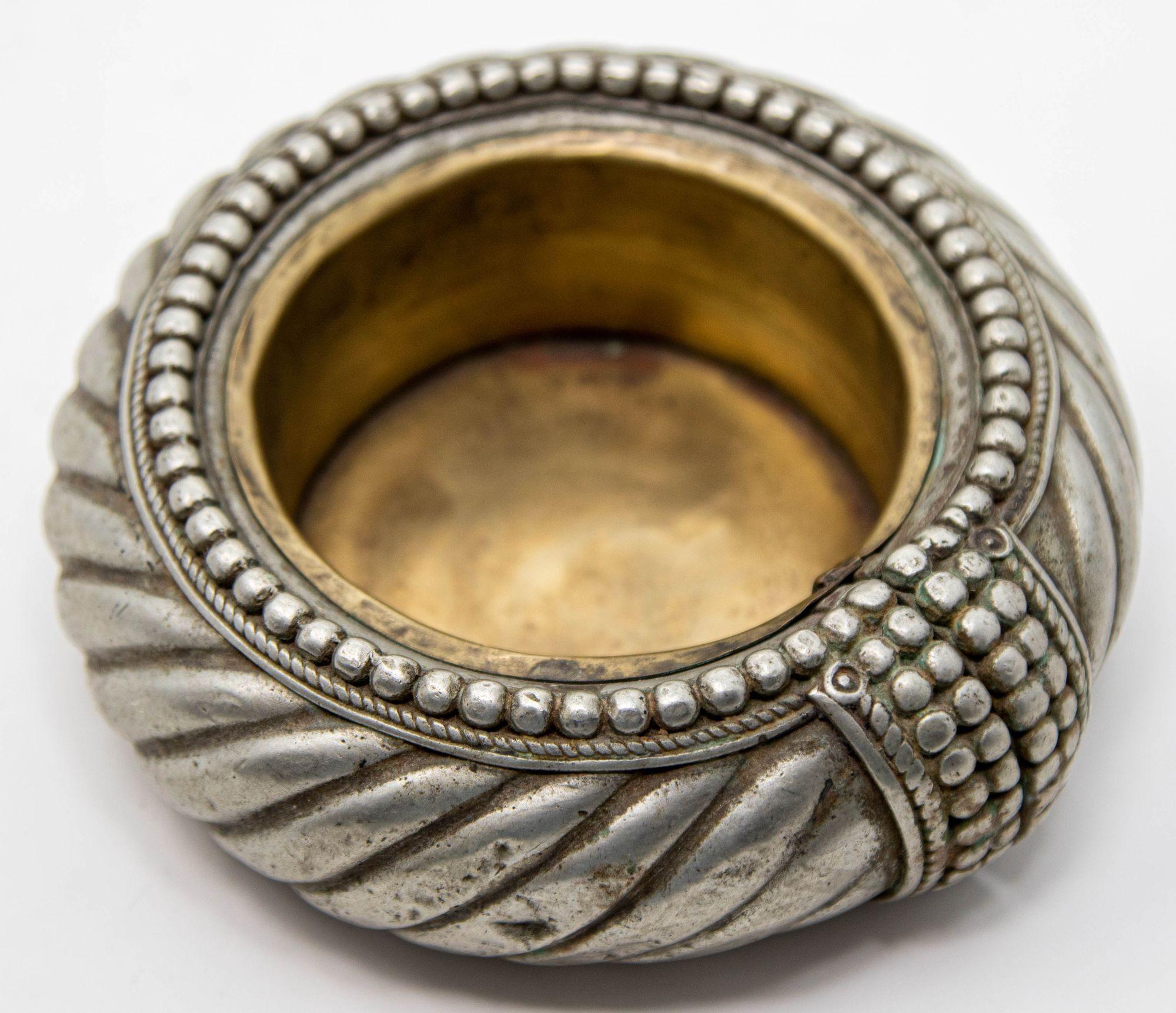 Antique Ethnic North African Moroccan Silver Anklet Ashtray Catchall Dish For Sale 4