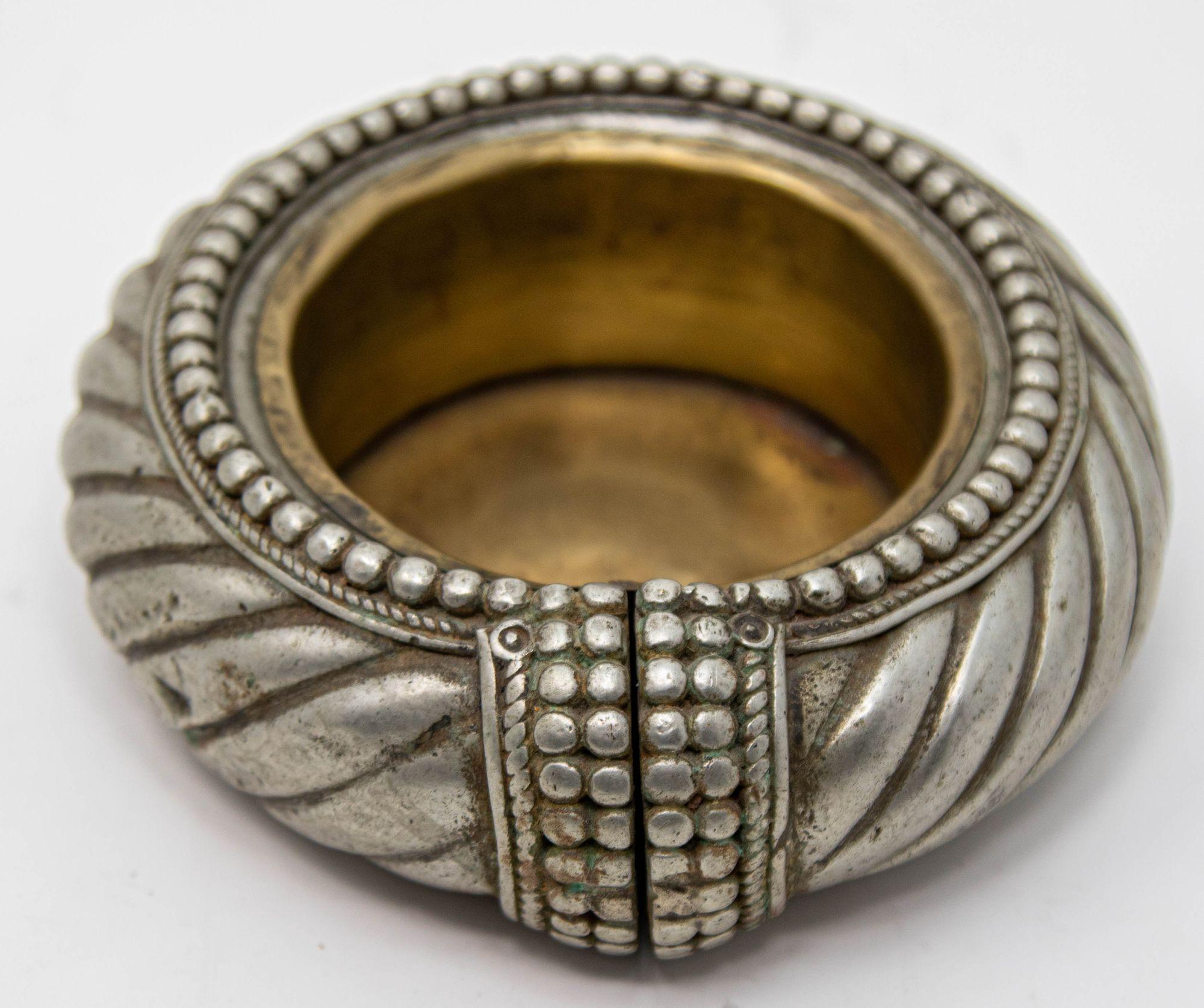 Moorish Antique Ethnic North African Moroccan Silver Anklet Ashtray Catchall Dish For Sale