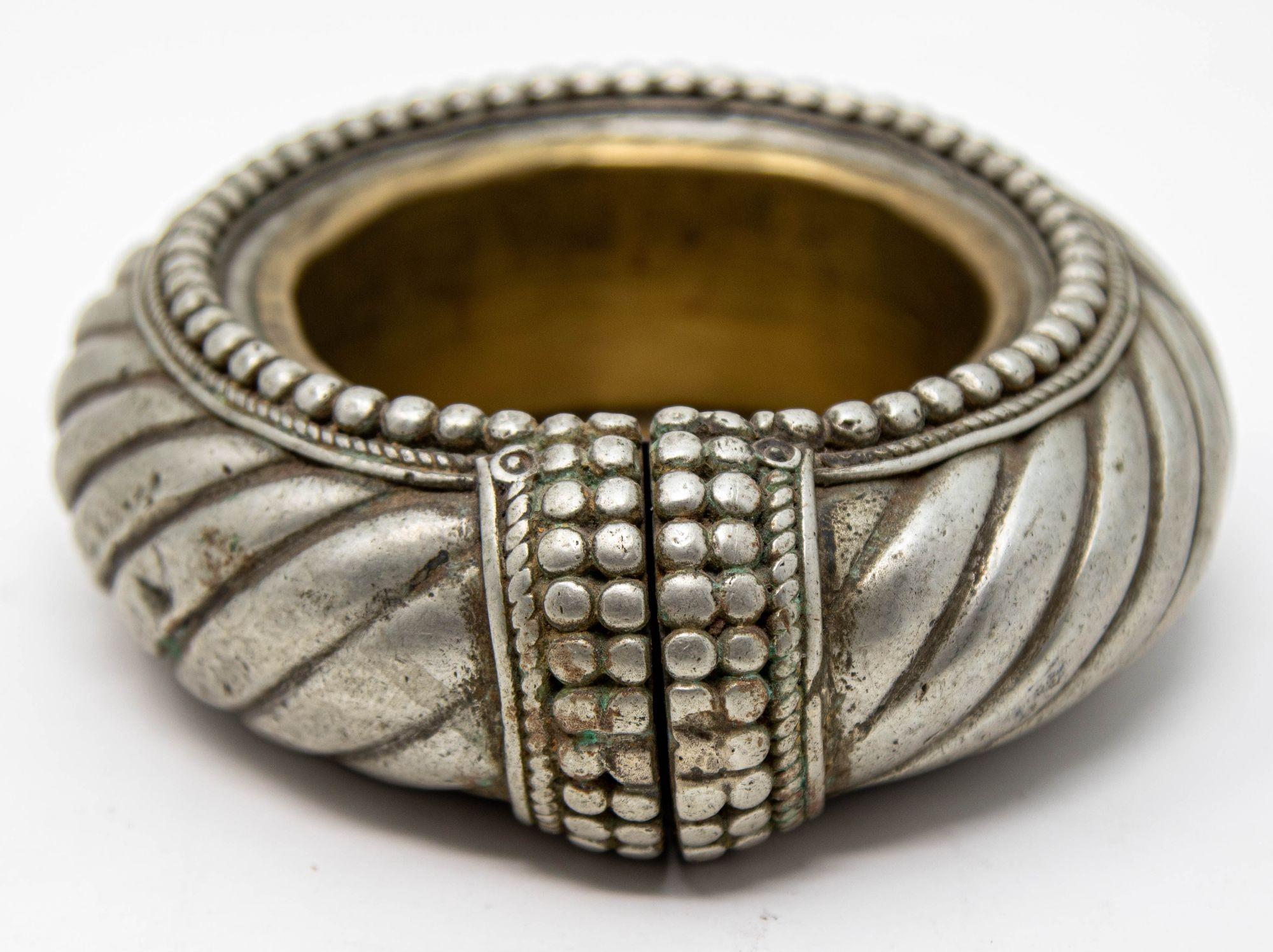 Unknown Antique Ethnic North African Moroccan Silver Anklet Ashtray Catchall Dish For Sale