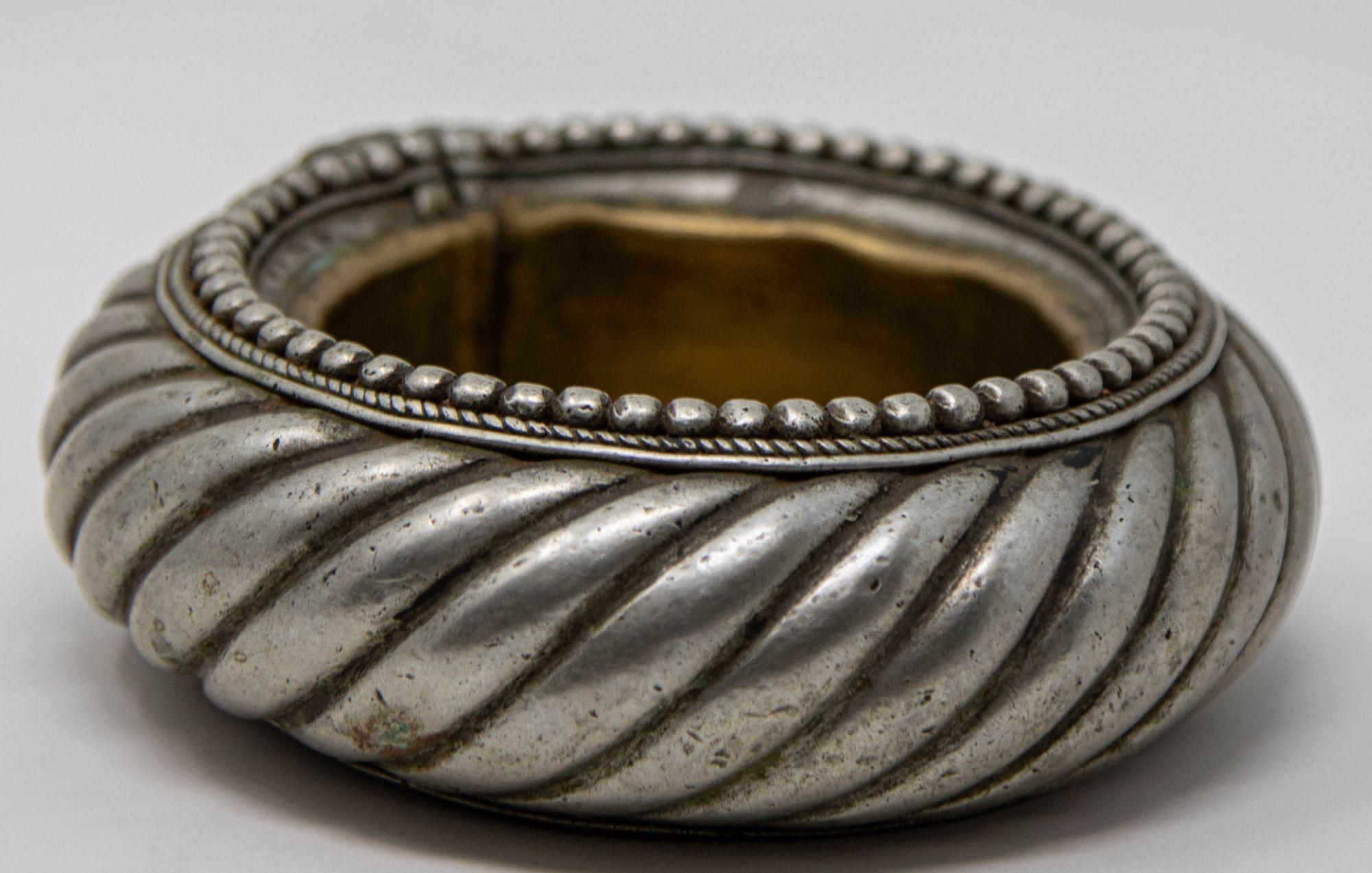 Antique Ethnic North African Moroccan Silver Anklet Ashtray Catchall Dish For Sale 1