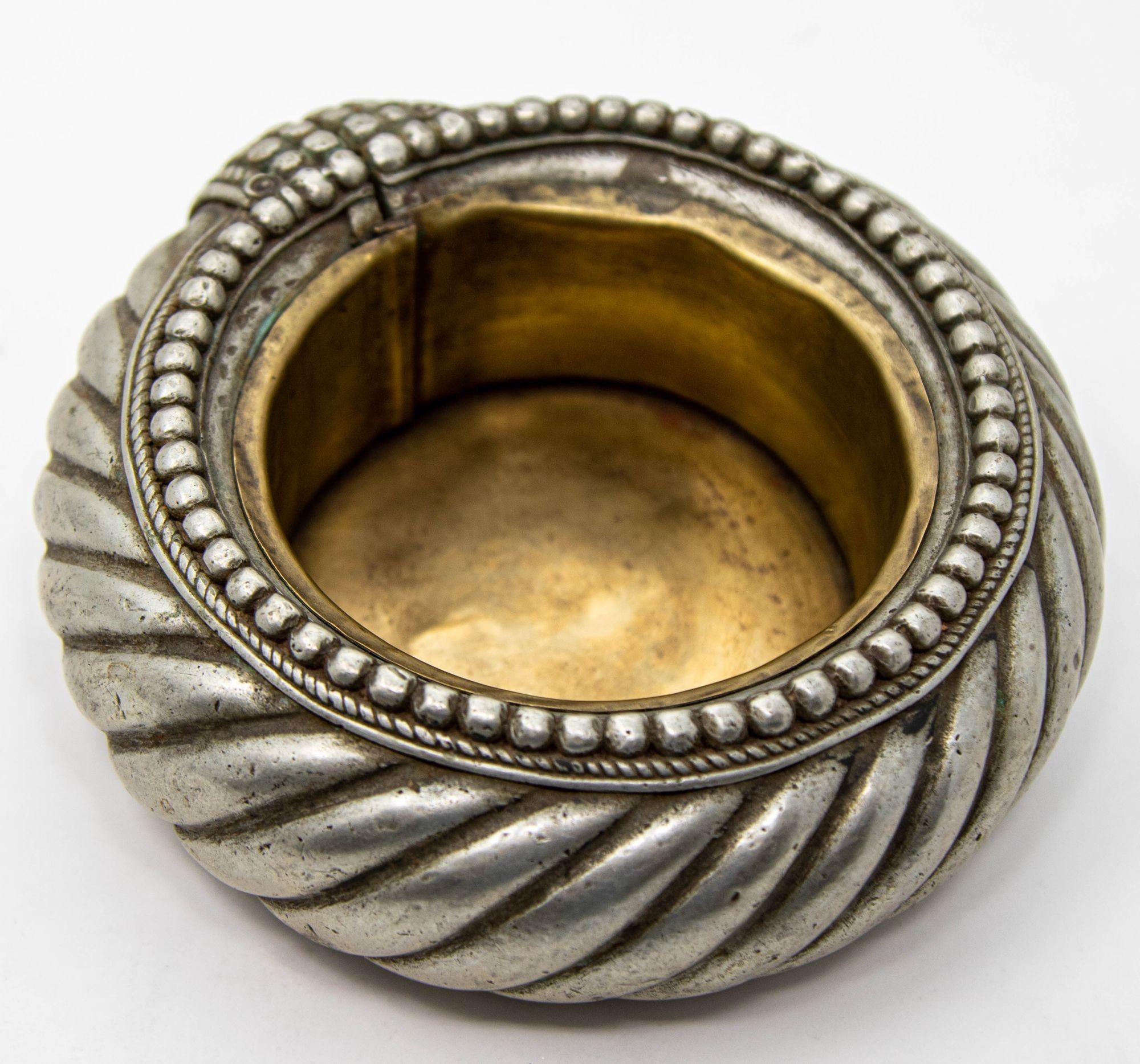 Antique Ethnic North African Moroccan Silver Anklet Ashtray Catchall Dish For Sale 2