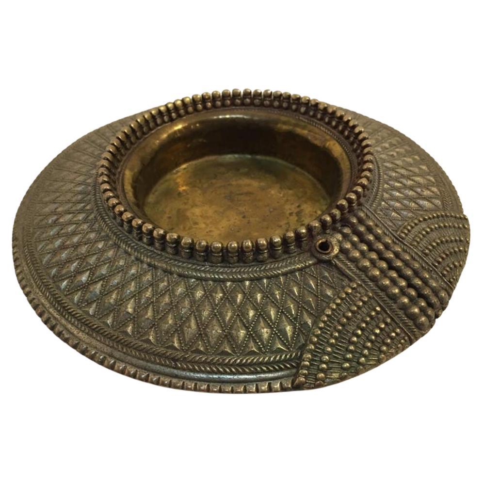 Antigua pulsera tobillera étnica tradicional de latón de la India Vide Poche