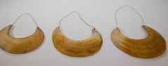 Antique Ethnic Tribal Kina Crescent Shell Necklaces Papua New Guinea Set of 3