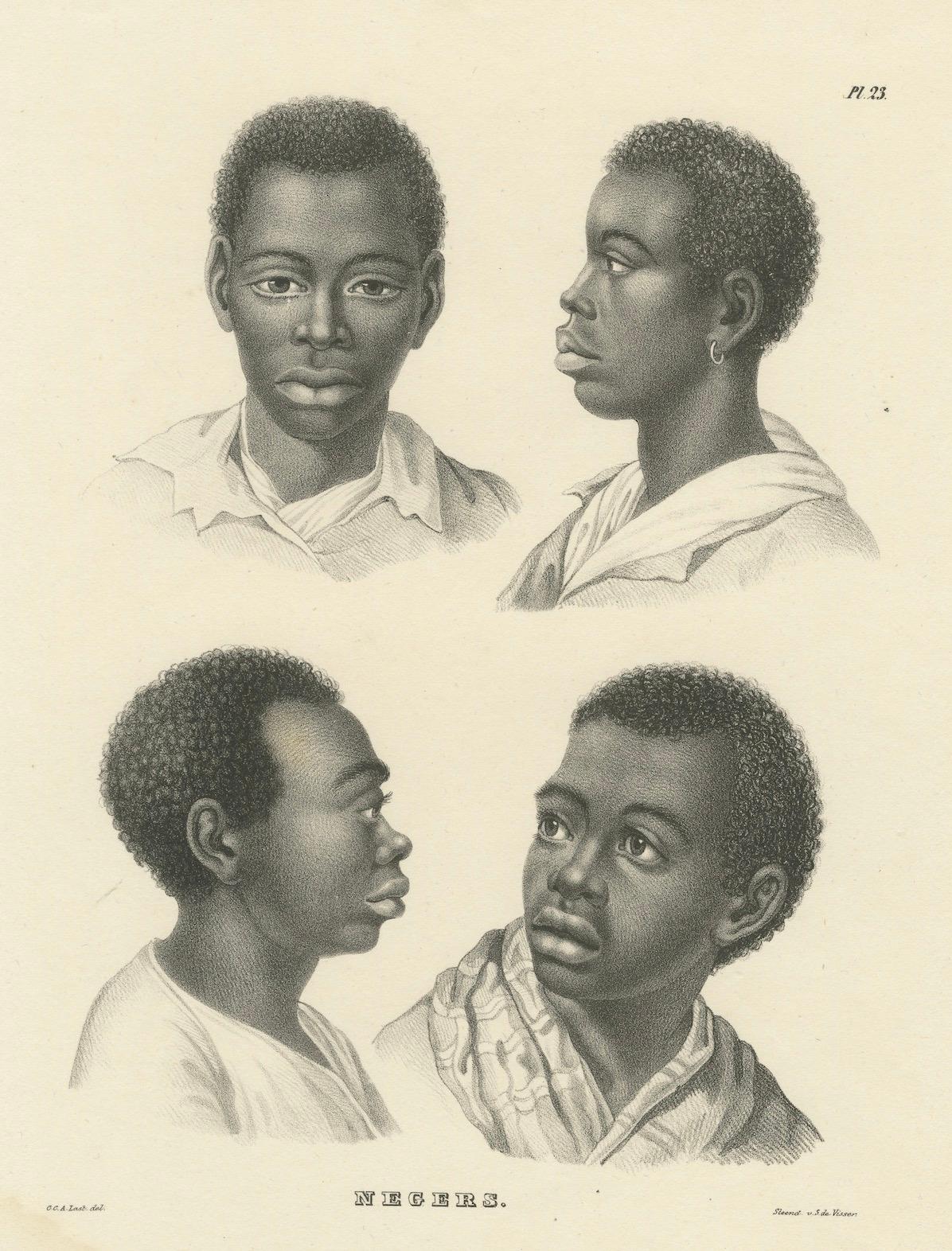 Lithographies ethnographiques anciennes de peuples africains, Brodtmann, 1827 en vente 5