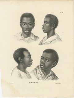 Antique Ethnographic Lithographs of African Peoples, Brodtmann, 1827