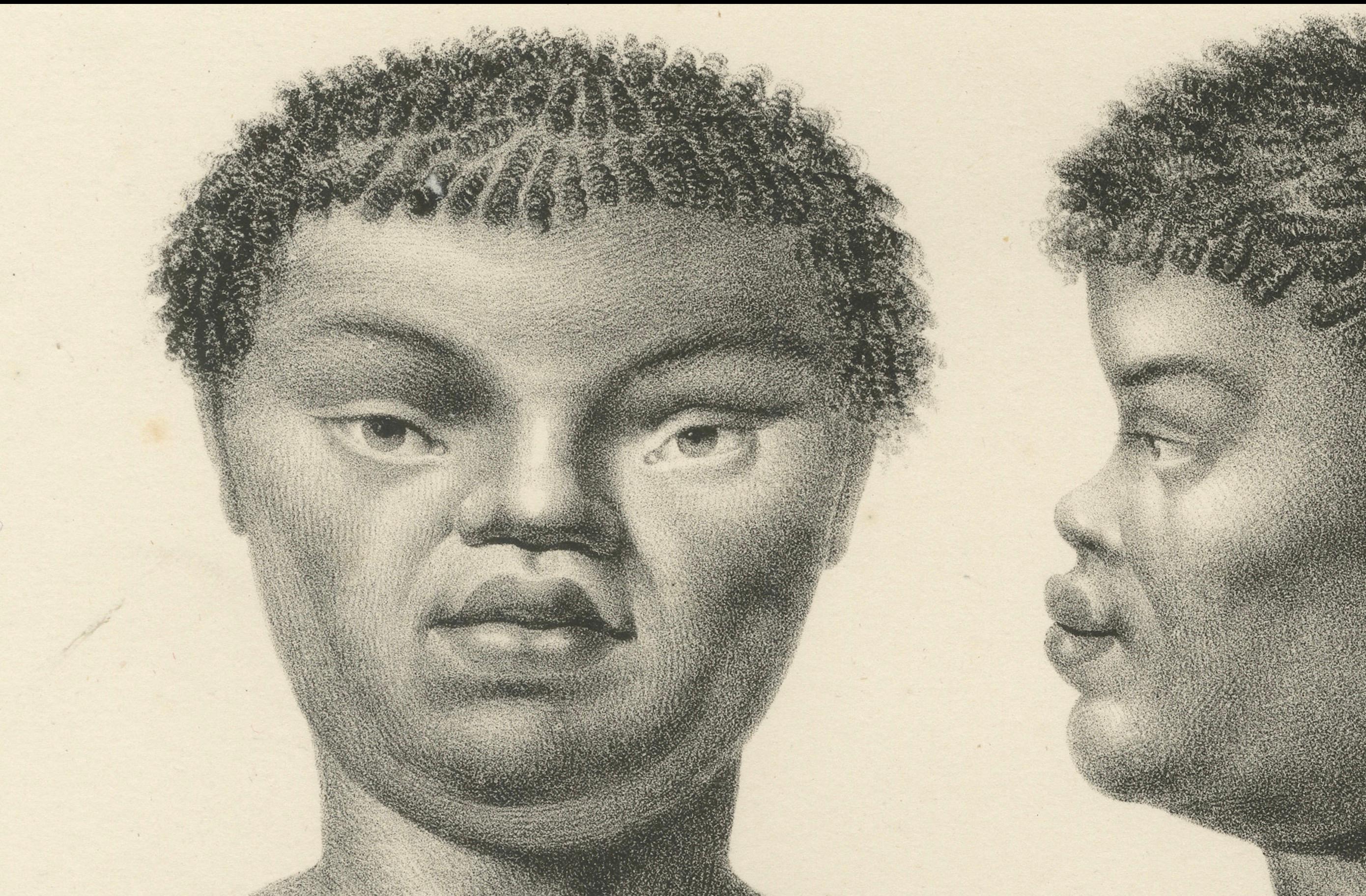 Gravé Lithographies ethnographiques anciennes de peuples africains, Brodtmann, 1827 en vente