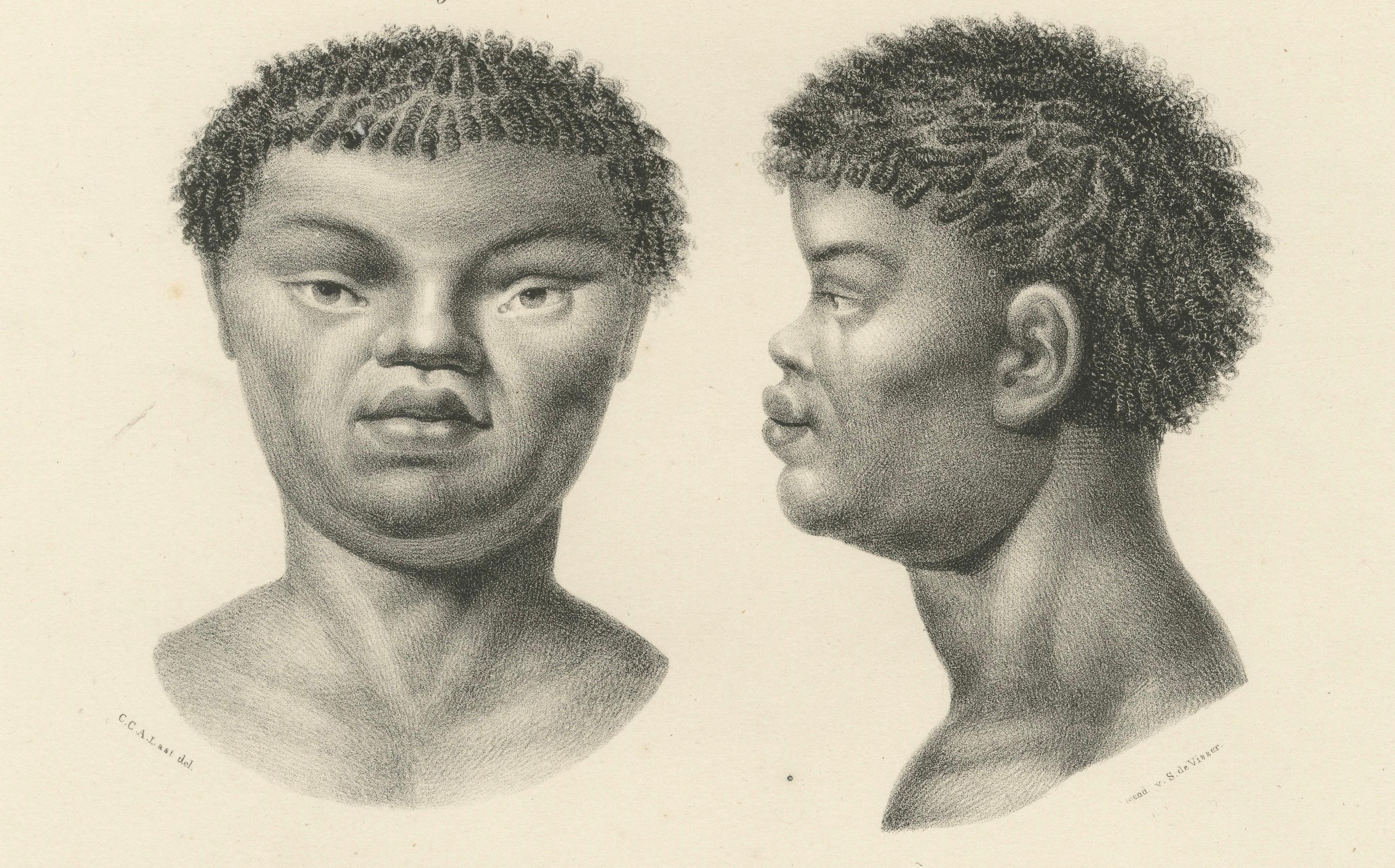 XIXe siècle Lithographies ethnographiques anciennes de peuples africains, Brodtmann, 1827 en vente