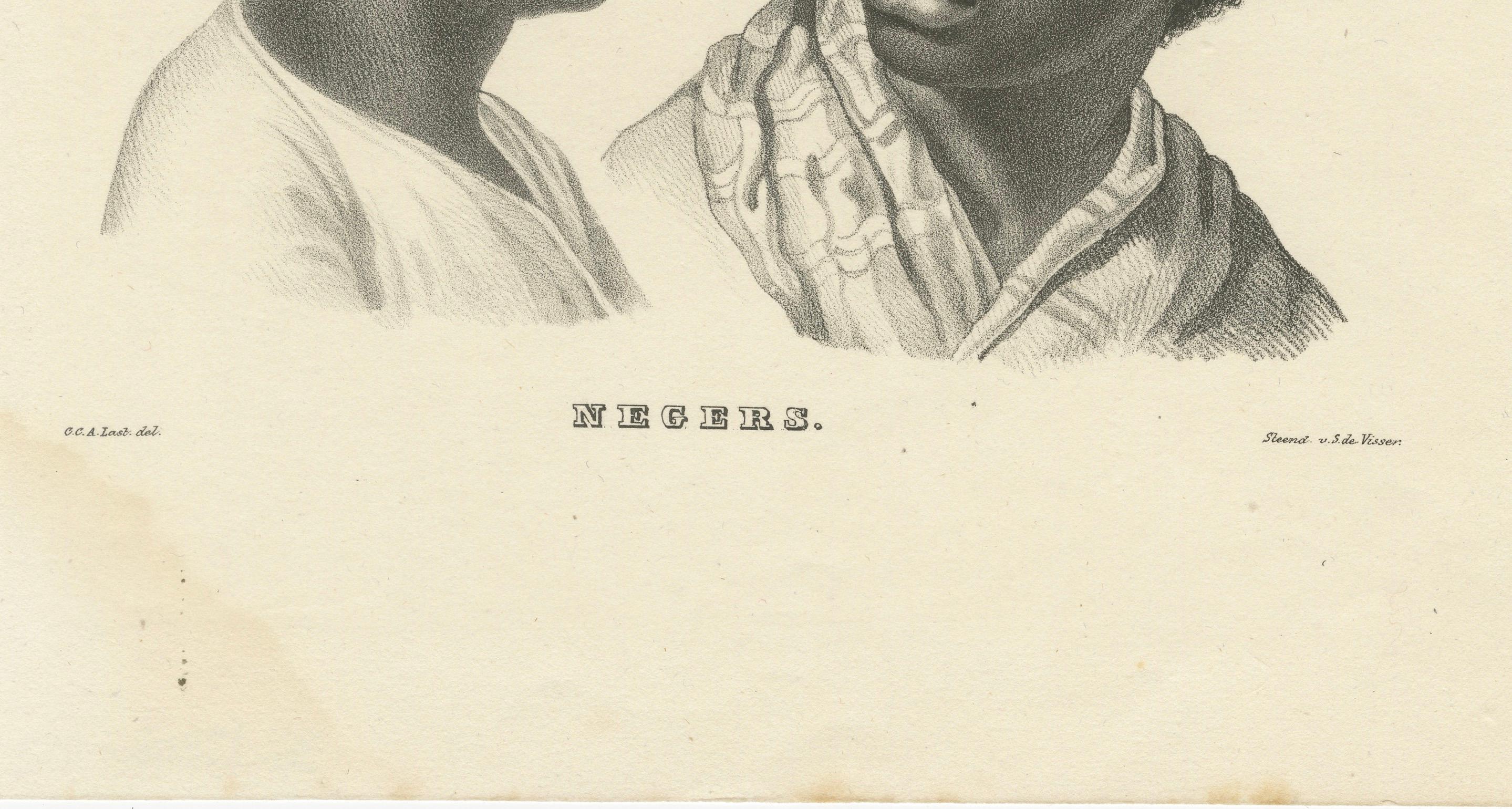 Lithographies ethnographiques anciennes de peuples africains, Brodtmann, 1827 en vente 2