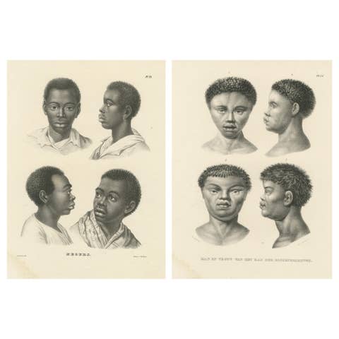 Antique Ethnographic Lithographs of African Peoples, Brodtmann, 1827
