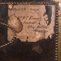 Antique Etonian Steamer Trunk, English, Leather, Travel Chest, Victorian, C.1880