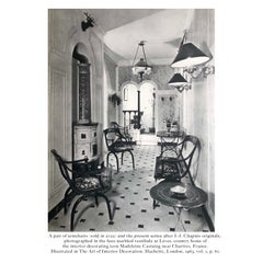 Rare banc ou canapé peint du 19e siècle, ex-Madeleine Castaing, d'après Chapuis