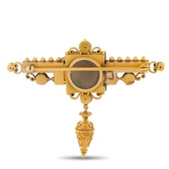 Antique Etruscan Revival 18K Yellow Gold Brooch