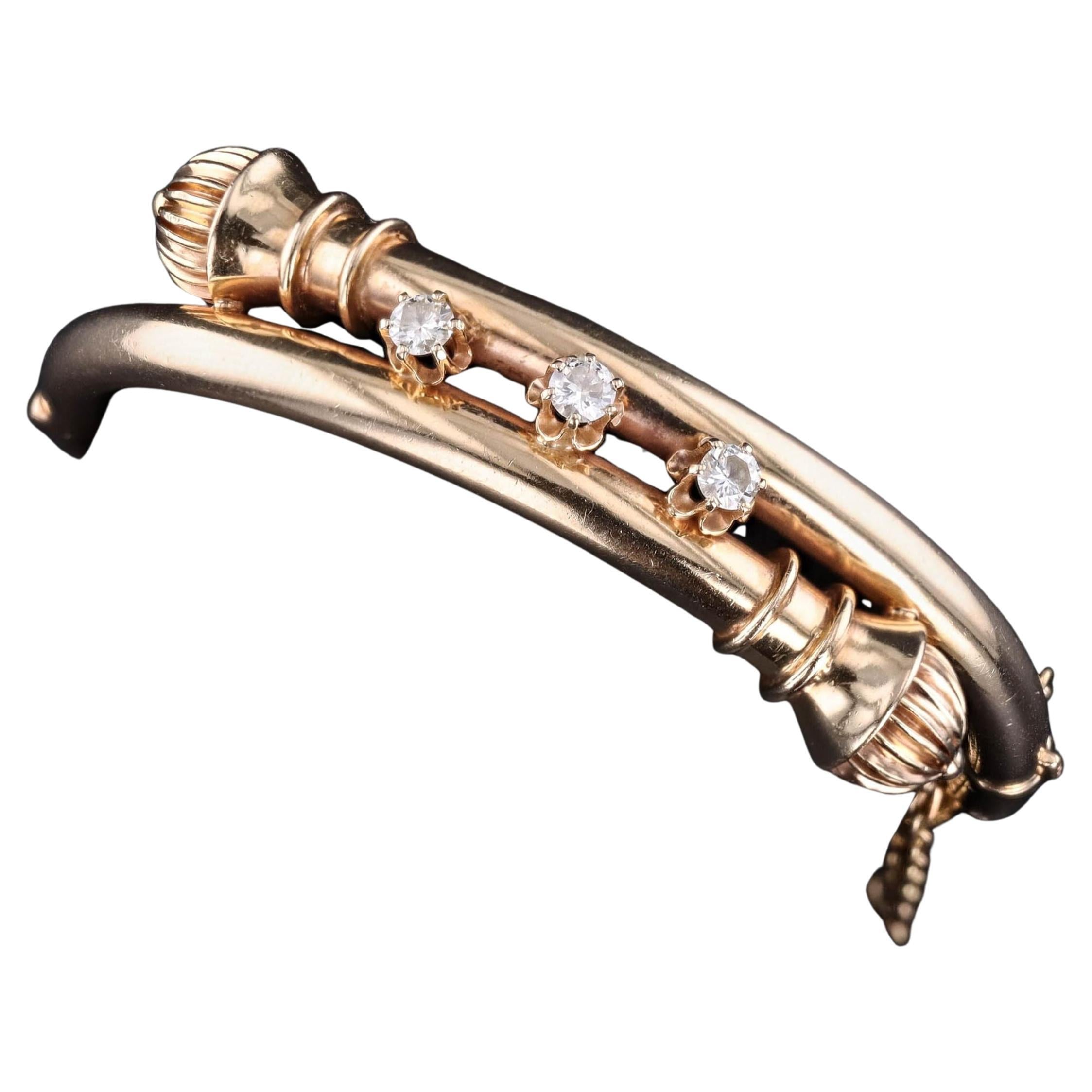 Antique Etruscan Revival Bangle Bracelet of 14k Gold