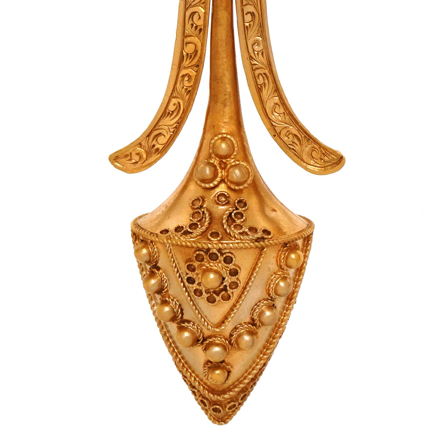 Women's Antique Etruscan Revival Earrings For Sale