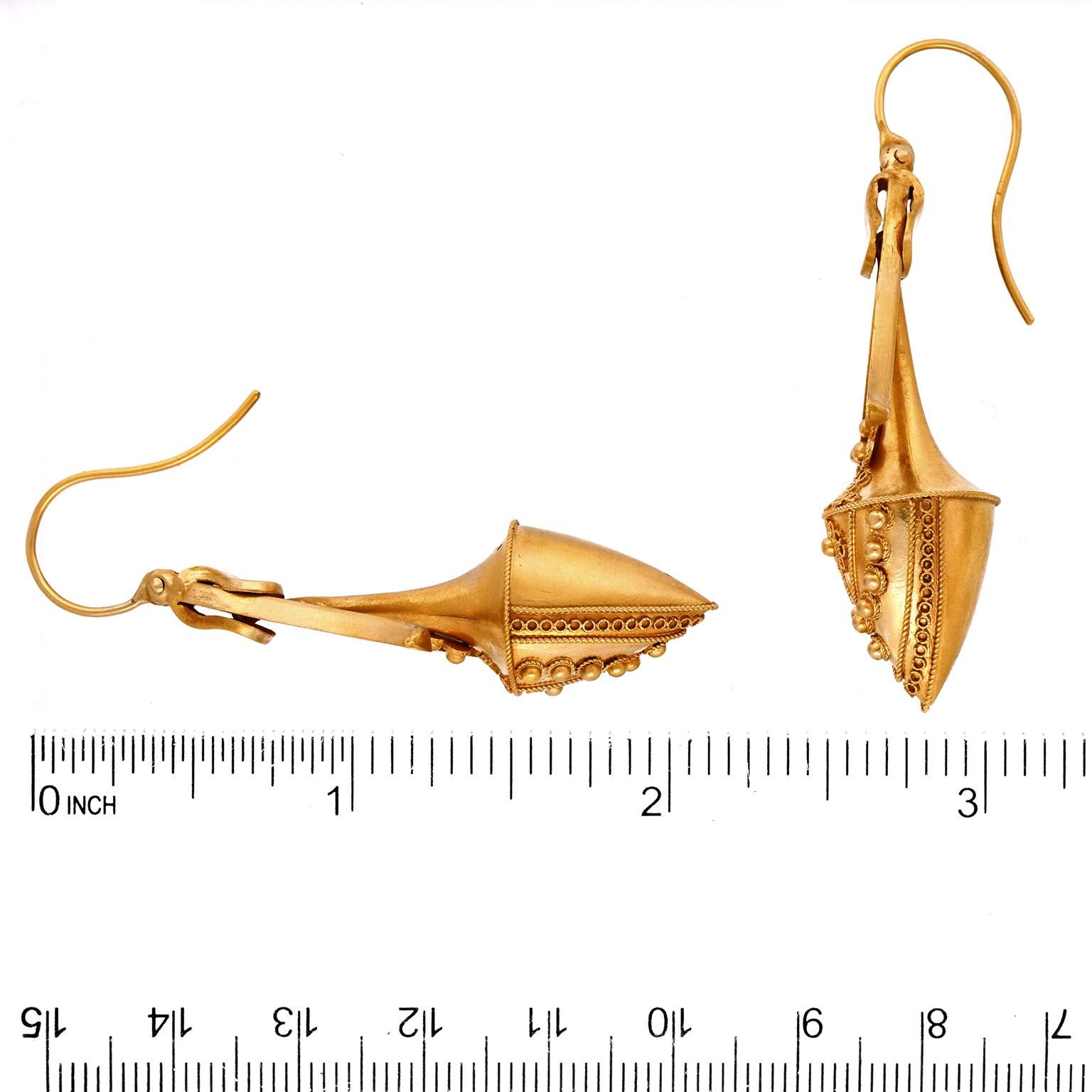 Antique Etruscan Revival Earrings For Sale 1