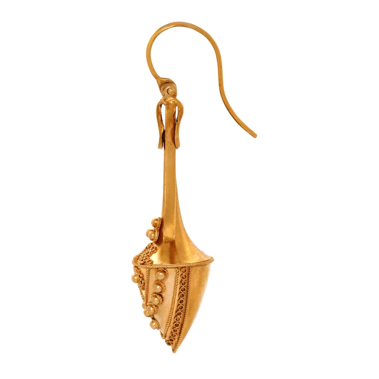 Antike Etrusker Revival Ohrringe im Angebot 2