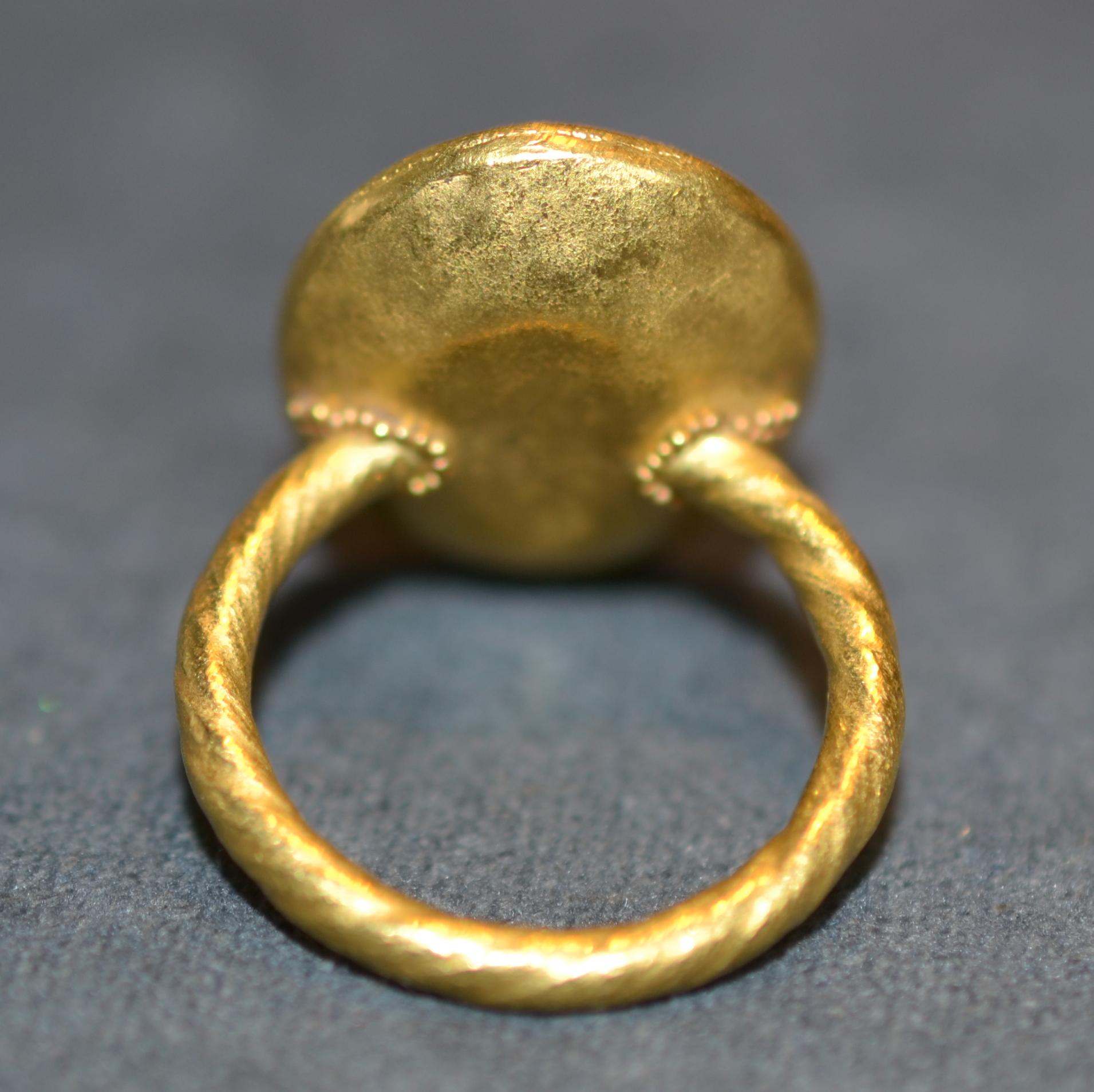 Antique Etruscan Revival Garnet Ring 3